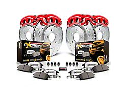 PowerStop Z36 Extreme Truck and Tow 8-Lug Brake Rotor, Pad and Caliper Kit; Front and Rear (Late 00-04 4WD F-350 Super Duty DRW)