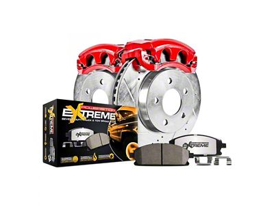 PowerStop Z36 Extreme Truck and Tow 8-Lug Brake Rotor, Pad and Caliper Kit; Rear (13-22 F-350 Super Duty SRW)