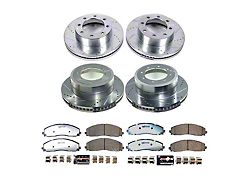 PowerStop Z36 Extreme Truck and Tow 8-Lug Brake Rotor and Pad Kit; Front and Rear (23-26 4WD F-350 Super Duty DRW)