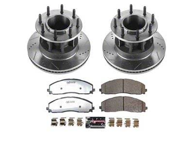 PowerStop Z36 Extreme Truck and Tow 8-Lug Brake Rotor and Pad Kit; Front (23-25 2WD F-350 Super Duty DRW)