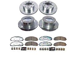 PowerStop Z36 Extreme Truck and Tow 8-Lug Brake Rotor and Pad Kit; Front and Rear (23-25 4WD F-350 Super Duty SRW)