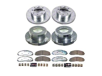 PowerStop Z36 Extreme Truck and Tow 8-Lug Brake Rotor and Pad Kit; Front and Rear (23-25 4WD F-350 Super Duty DRW)