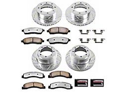 PowerStop Z36 Extreme Truck and Tow 8-Lug Brake Rotor and Pad Kit; Front and Rear (99-04 4WD F-350 Super Duty DRW)