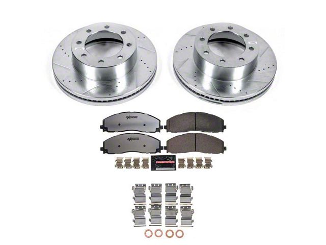 PowerStop Z36 Extreme Truck and Tow 8-Lug Brake Rotor, Pad and Caliper Kit; Front (13-22 4WD F-350 Super Duty SRW)