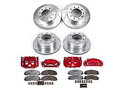 PowerStop Z36 Extreme Truck and Tow 8-Lug Brake Rotor, Pad and Caliper Kit; Front and Rear (2016 4WD F-350 Super Duty SRW w/ Wide Track Front Suspension)