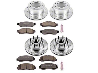 PowerStop Z36 Extreme Truck and Tow 8-Lug Brake Rotor and Pad Kit; Front and Rear (2011 2WD F-350 Super Duty SRW)