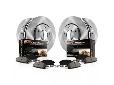 PowerStop OE Replacement 5-Lug Brake Rotor and Pad Kit; Front and Rear (22-26 Maverick)