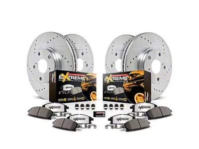 PowerStop Z36 Extreme Truck and Tow 5-Lug Brake Rotor and Pad Kit; Front and Rear (22-26 Maverick)