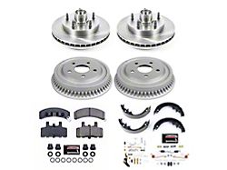 PowerStop OE Replacement 5-Lug Brake Rotor, Drum and Pad Kit; Front and Rear (94-99 2WD RAM 1500)