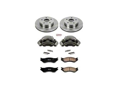 PowerStop OE Replacement 5-Lug Brake Rotor, Pad and Caliper Kit; Front (2002 RAM 1500)