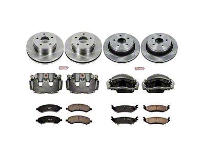 PowerStop OE Replacement 5-Lug Brake Rotor, Pad and Caliper Kit; Front and Rear (09-18 RAM 1500)