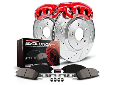 PowerStop Z23 Evolution Sport 5-Lug Brake Rotor, Pad and Caliper Kit; Front (94-99 2WD RAM 1500)