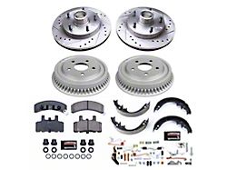 PowerStop Z23 Evolution Sport 5-Lug Brake Rotor, Drum and Pad Kit; Front and Rear (94-99 2WD RAM 1500)