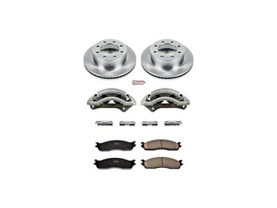 PowerStop OE Replacement 8-Lug Brake Rotor, Pad and Caliper Kit; Front (03-08 RAM 3500)