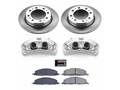 PowerStop OE Replacement 8-Lug Brake Rotor, Pad and Caliper Kit; Rear (13-18 RAM 3500 DRW)