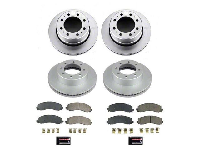 PowerStop Z17 Evolution Plus 8-Lug Brake Rotor and Pad Kit; Front and Rear (19-24 RAM 3500 SRW)