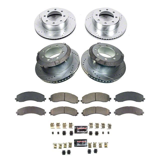 PowerStop RAM 3500 Z23 Evolution 8Lug Brake Rotor and Pad Kit; Front and Rear K8792 (1924 RAM