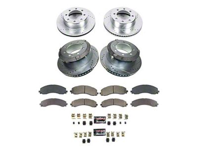 PowerStop Z23 Evolution Sport 8-Lug Brake Rotor and Pad Kit; Front and Rear (19-24 RAM 3500 DRW)