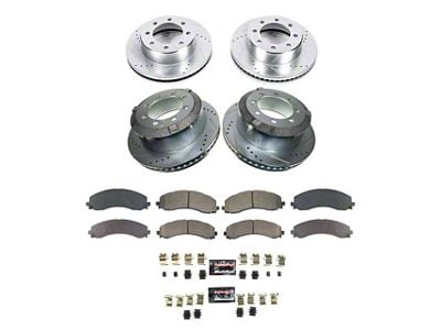 PowerStop Z23 Evolution 8-Lug Brake Rotor and Pad Kit; Front and Rear (19-24 RAM 3500 DRW)