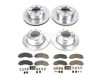PowerStop Z23 Evolution Sport 8-Lug Brake Rotor and Pad Kit; Front and Rear (19-24 RAM 3500 SRW)