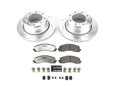 PowerStop Z36 Extreme Truck and Tow 8-Lug Brake Rotor and Pad Kit; Rear (19-24 RAM 3500 SRW)