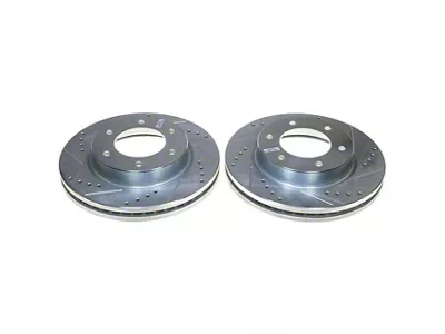 PowerStop Evolution Cross-Drilled and Slotted 6-Lug Rotors; Front Pair (19-25 Ranger, Excluding Raptor)