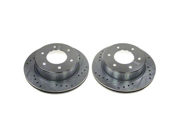 PowerStop Evolution Cross-Drilled and Slotted 6-Lug Rotors; Rear Pair (19-23 Ranger)