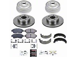 PowerStop OE Replacement 5-Lug Brake Rotor, Drum and Pad Kit; Front and Rear (98-02 4WD Ranger w/ 10-Inch Rear Drum Brakes)