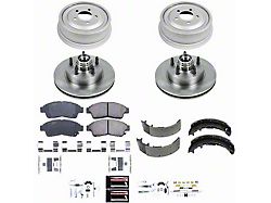 PowerStop OE Replacement 5-Lug Brake Rotor, Drum and Pad Kit; Front and Rear (98-02 2WD Ranger w/ 10.25-Inch Front Rotors & 10-Inch Rear Drum Brakes, Excluding EV)