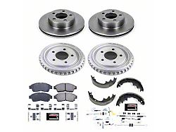 PowerStop OE Replacement 5-Lug Brake Rotor, Drum and Pad Kit; Front and Rear (98-02 4WD Ranger w/ 9-Inch Rear Drum Brakes)