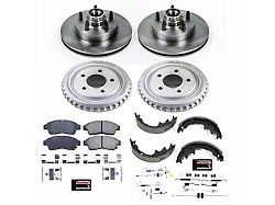 PowerStop OE Replacement 5-Lug Brake Rotor, Drum and Pad Kit; Front and Rear (98-02 2WD Ranger w/ 10.25-Inch Front Rotors & 9-Inch Rear Drum Brakes, Excluding EV)