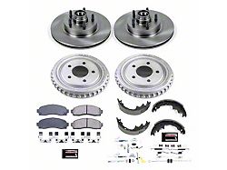 PowerStop OE Replacement 5-Lug Brake Rotor, Drum and Pad Kit; Front and Rear (03-06 2WD Ranger w/ 4-Wheel ABS & 9-Inch Rear Drum Brakes; 07-09 2WD Ranger w/ 9-Inch Rear Drum Brakes)