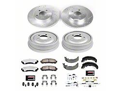 PowerStop Z36 Extreme Truck and Tow 5-Lug Brake Rotor, Drum and Pad Kit; Front and Rear (03-09 4WD Ranger w/ 10-Inch Rear Drum Brakes)
