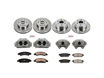 PowerStop OE Replacement 6-Lug Brake Rotor, Pad and Caliper Kit; Front and Rear (07-13 Sierra 1500 w/ Rear Disc Brakes)