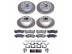PowerStop Semi-Coated 6-Lug Brake Rotor and Pad Kit; Front and Rear (99-06 Sierra 1500 w/ Single Piston Rear Calipers)
