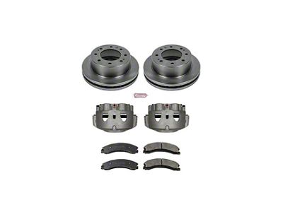 PowerStop OE Replacement 8-Lug Brake Rotor, Pad and Caliper Kit; Front (12-19 Sierra 2500 HD)