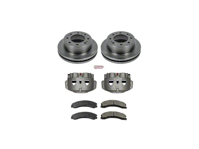 PowerStop OE Replacement 8-Lug Brake Rotor, Pad and Caliper Kit; Front (12-19 Sierra 2500 HD)