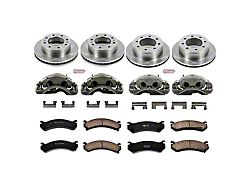 PowerStop OE Replacement 8-Lug Brake Rotor, Pad and Caliper Kit; Front and Rear (01-10 Sierra 2500 HD)
