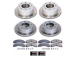 PowerStop Semi-Coated 8-Lug Brake Rotor and Pad Kit; Front and Rear (15-19 Sierra 2500 HD)