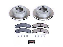 PowerStop Semi-Coated 8-Lug Brake Rotor and Pad Kit; Front (12-19 Sierra 2500 HD)