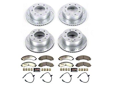 PowerStop Z36 Extreme Truck and Tow 8-Lug Brake Rotor and Pad Kit; Front and Rear (2020 Sierra 2500 HD)