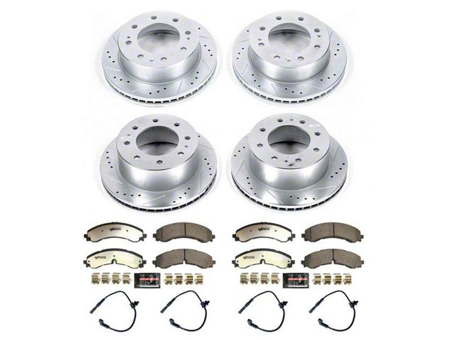 PowerStop Z36 Extreme Truck and Tow 8-Lug Brake Rotor and Pad Kit; Front and Rear (2020 Sierra 2500 HD)