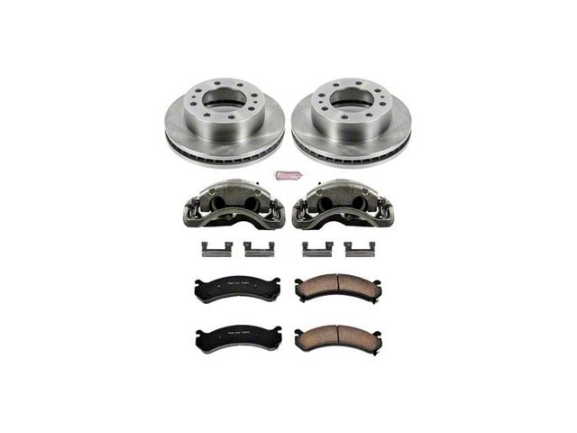 PowerStop OE Replacement 8-Lug Brake Rotor, Pad and Caliper Kit; Front (07-10 Sierra 3500 HD SRW)
