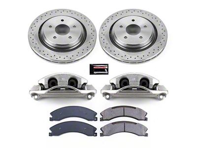 PowerStop OE Replacement 8-Lug Brake Rotor, Pad and Caliper Kit; Rear (16-19 Sierra 3500 HD SRW)