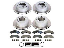 PowerStop Semi-Coated 8-Lug Brake Rotor and Pad Kit; Front and Rear (20-26 Sierra 3500 HD SRW)