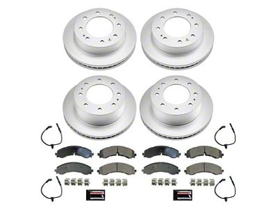PowerStop Z17 Evolution Plus 8-Lug Brake Rotor and Pad Kit; Front and Rear (20-25 Sierra 3500 HD SRW)