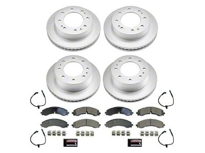 PowerStop Z17 Evolution Plus 8-Lug Brake Rotor and Pad Kit; Front and Rear (20-24 Sierra 3500 HD SRW)