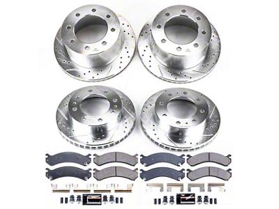 PowerStop Z23 Evolution Sport Carbon-Fiber Ceramic 8-Lug Brake Rotor and Pad Kit; Front and Rear (07-10 Sierra 3500 HD DRW)