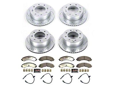 PowerStop Z36 Extreme Truck and Tow 8-Lug Brake Rotor and Pad Kit; Front and Rear (20-25 Sierra 3500 HD SRW)
