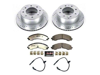 PowerStop Z36 Extreme Truck and Tow 8-Lug Brake Rotor and Pad Kit; Rear (20-24 Sierra 3500 HD SRW)